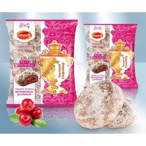 Пряники с начинкой, с клюквенным вкусом 250 грамм